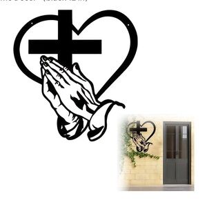 Black Iron Praying Hands Wall Decor